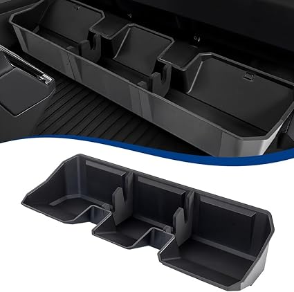 Rear Underseat Storage Compatible with (2024-IN) Tesla Cybertruck Pickup ABS Under Seat Organizer Bin (ABS - Black, 2024+ Cybertruck)
